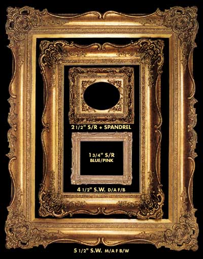 A layered gilt period frame, finished by hand in gold leaf.